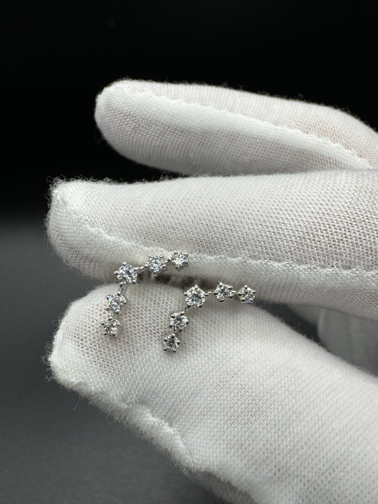 15mm 1/2ctw Silver Crawler Lab Diamond Earrings 1.6g