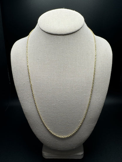 24” 14k Yellow Gold Rope 2mm 6.93g