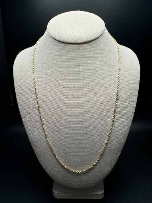 24” 14k Yellow Gold Rope 2mm 6.93g