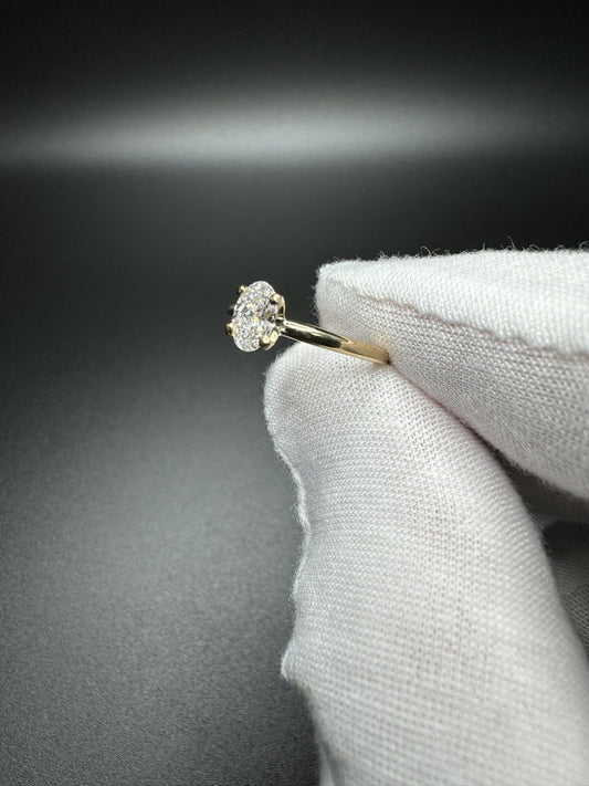 Size 4.5 14k Yellow Gold 1/2ct Oval Lab Diamond Solitaire Engagement Ring 1.64g
