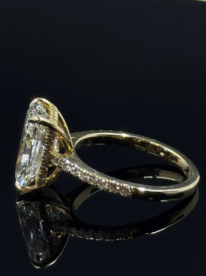 14k Yellow Gold Lissome Radiant Diamond Engagement Ring – 5.06ct, Size 7