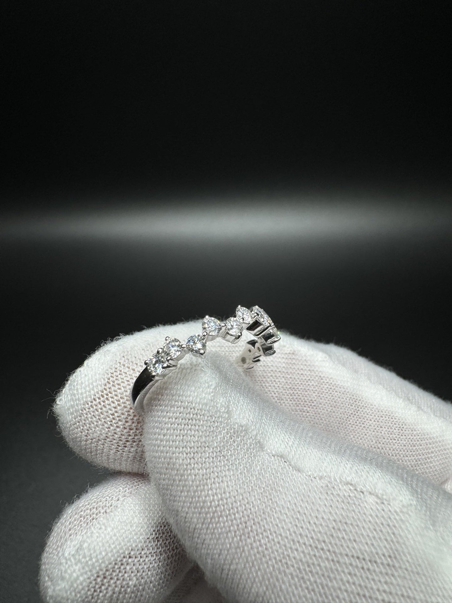 Size 6 Silver 1/2ctw Lab Diamond Prong Set Alternating Diamond Fashion Ring 1.6g