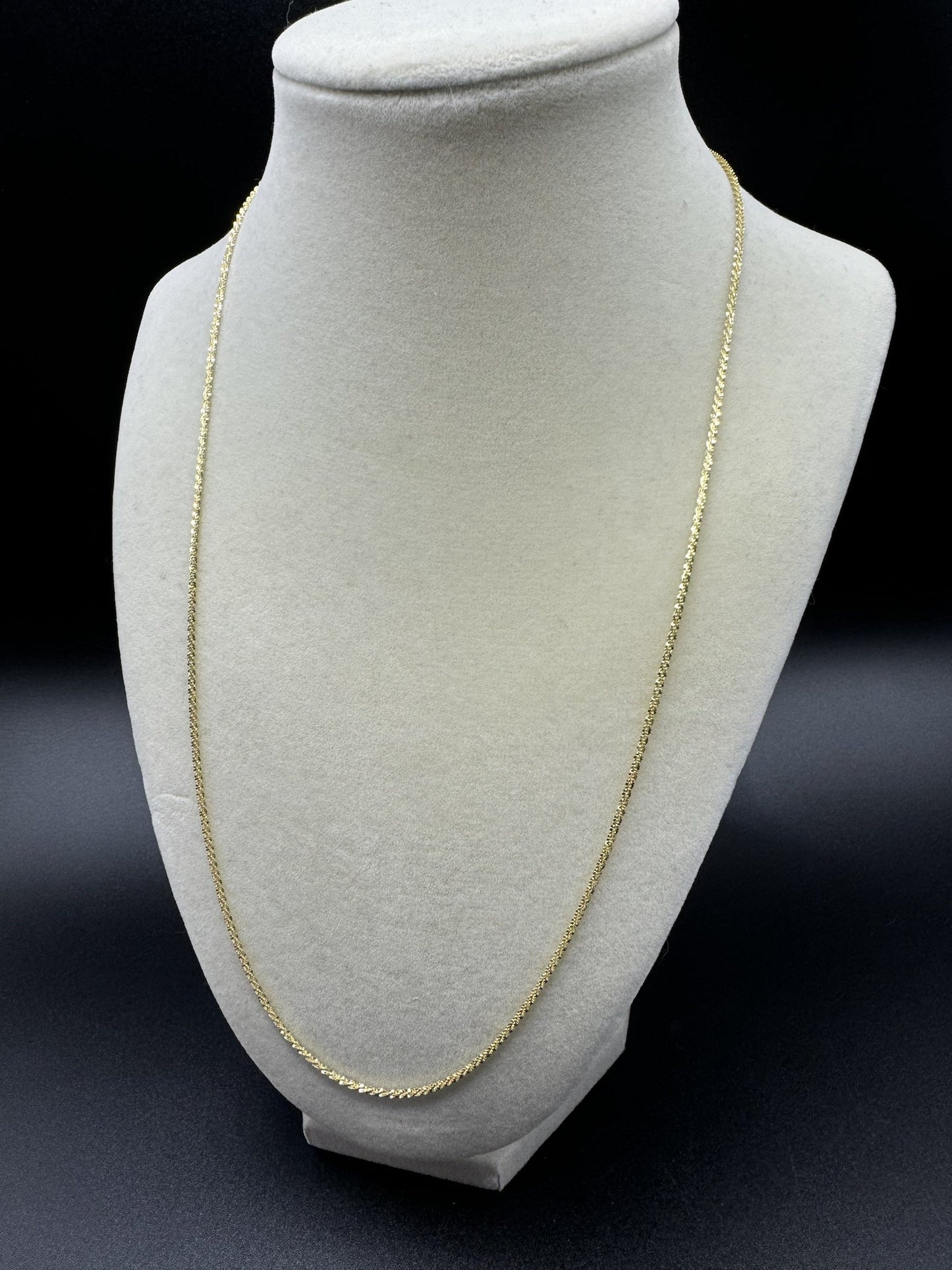 22” 14k Yellow Gold Diamond Cut Fancy Link Chain 1.5mm 3.44g