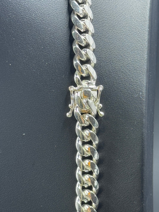 8mm Sterling Silver Cuban Chain Necklace – Multiple Lengths