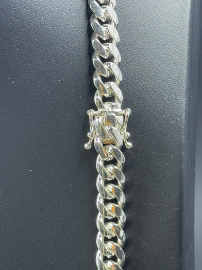 8mm Sterling Silver Cuban Chain Necklace – Multiple Lengths