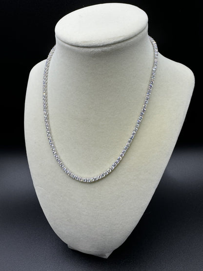 16” 3mm 9ctw Moissanite & Silver Tennis Chain 18.3g