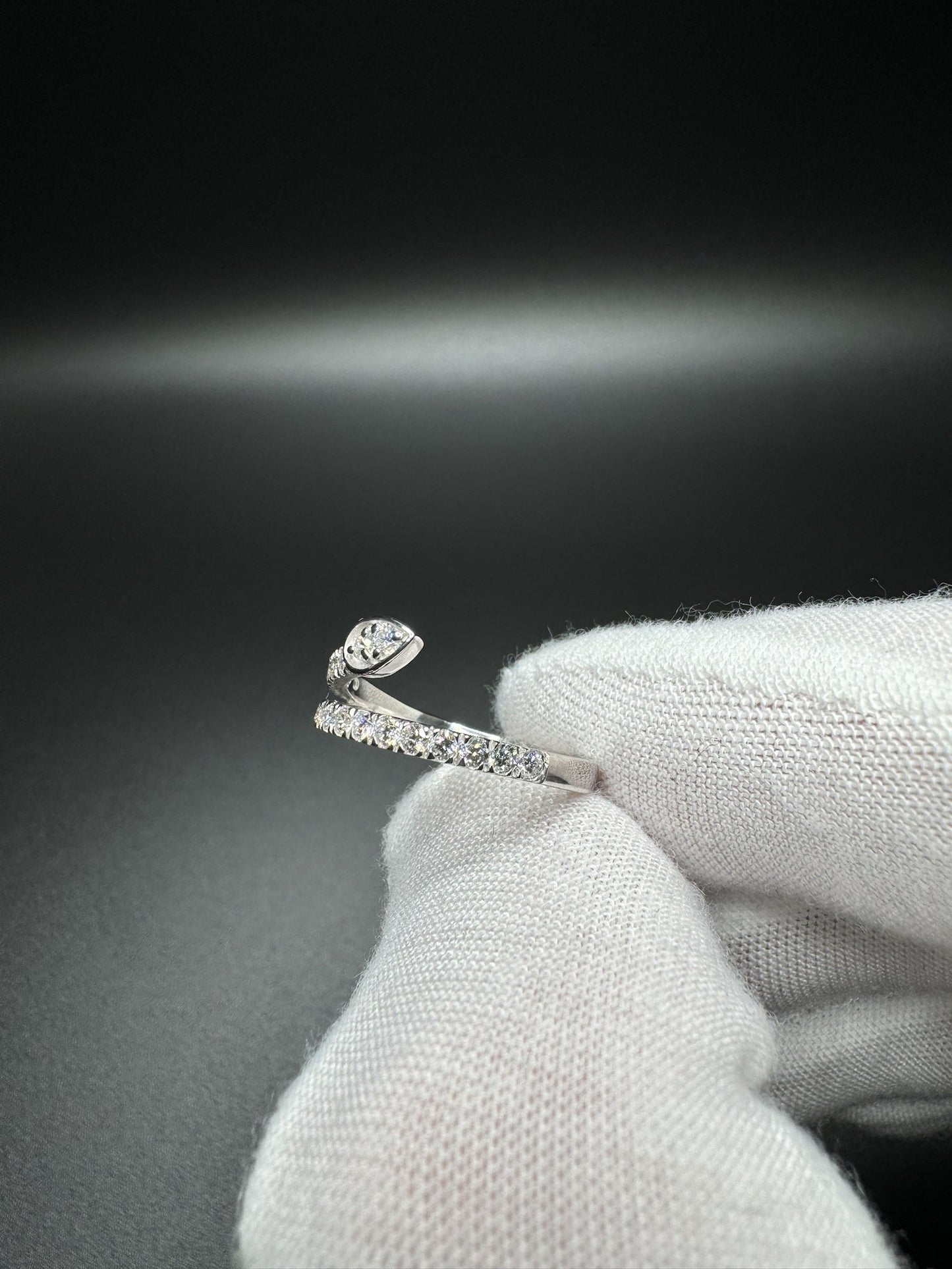 Size 7 Silver .6ctw Lab Diamond Snake/ Bypass Ring 2.4g