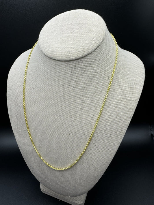 22” 14k Yellow Gold Rope 2.2mm 4.65g
