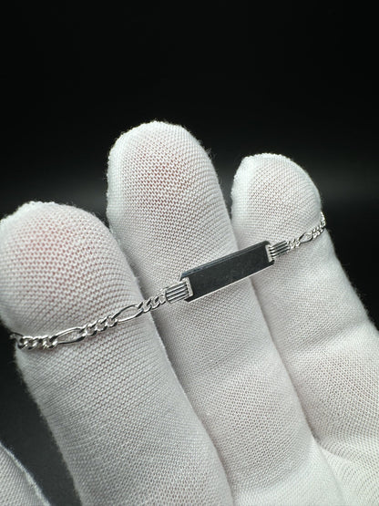 6” Silver Figaro Baby ID Bracelet