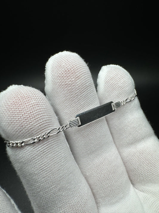 6” Silver Figaro Baby ID Bracelet