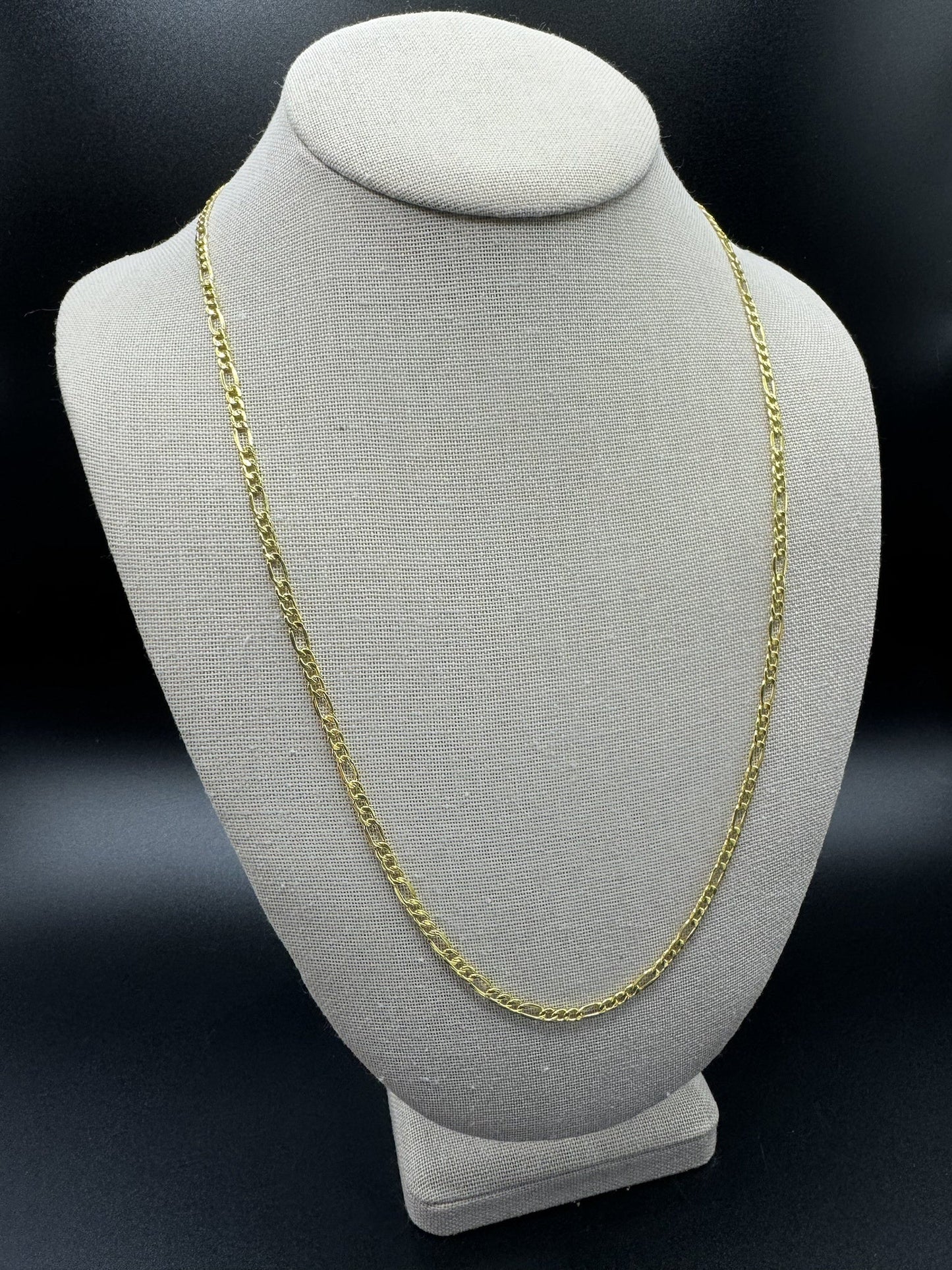 24” 14k Yellow Gold Figaro 3mm 4.6g