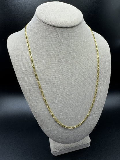 24” 14k Yellow Gold Figaro 3mm 4.6g