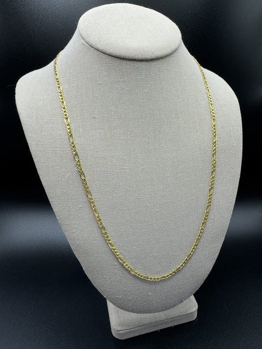24” 14k Yellow Gold Figaro 3mm 4.6g