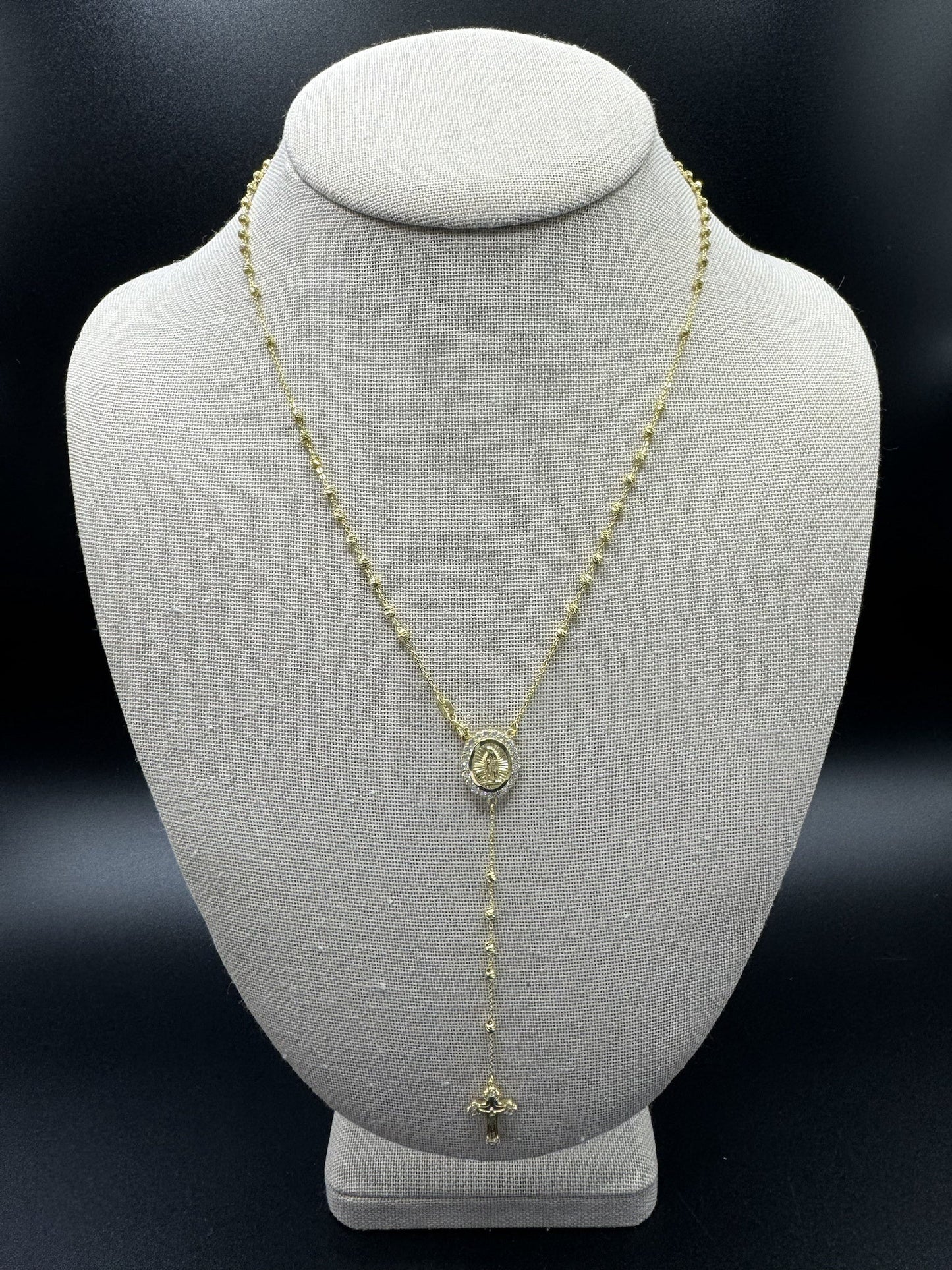 18” 10k Yellow Gold Rosary with 4” Drop 2.5mm 5.0g