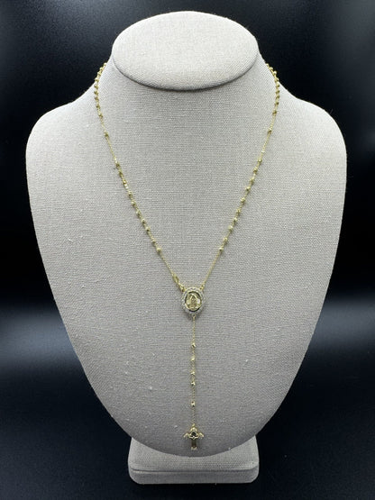 18” 10k Yellow Gold Rosary with 4” Drop 2.5mm 5.0g