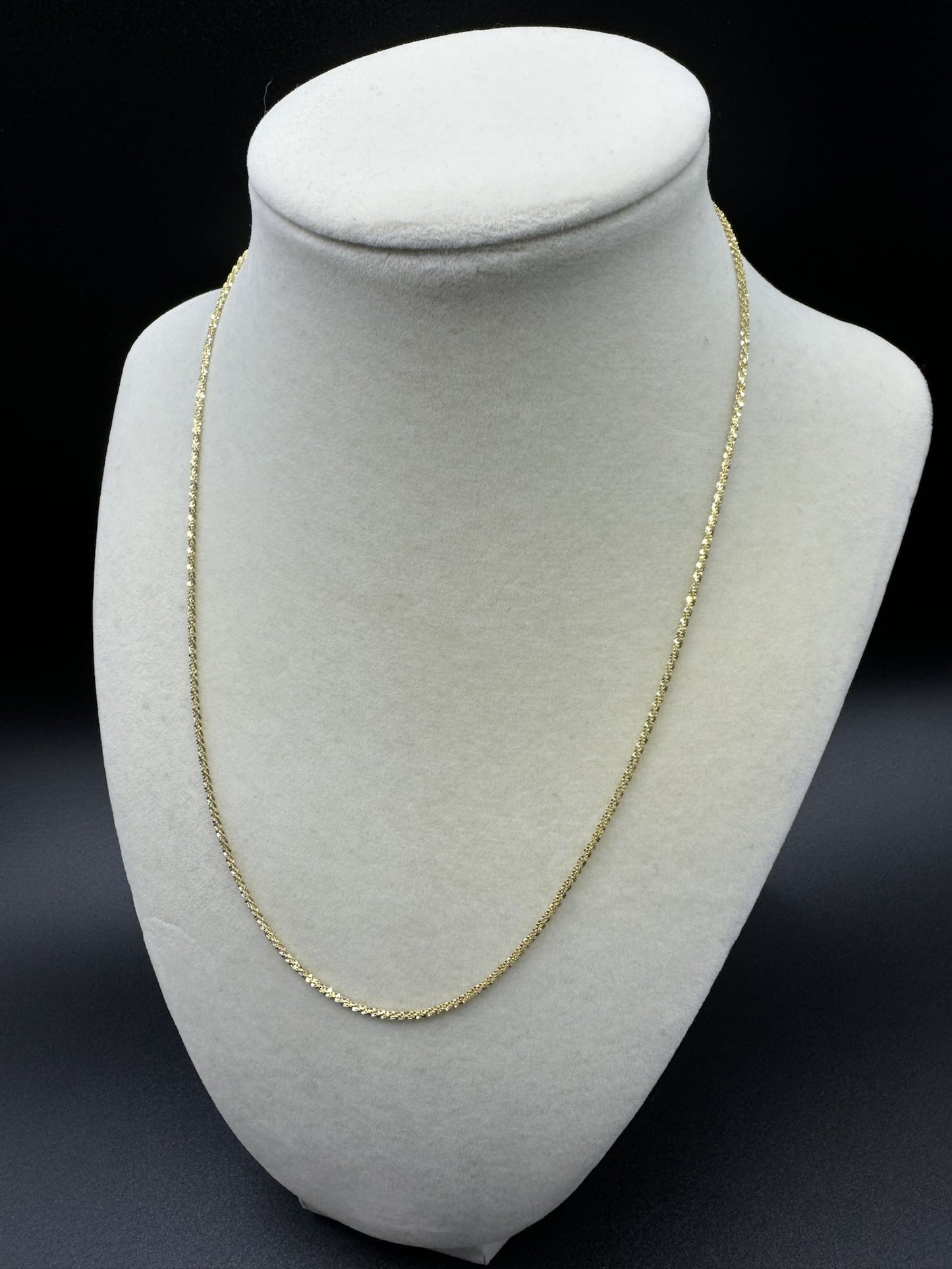 18” 14k Yellow Gold Diamond Cut Fancy Link 1.5mm 2.9g