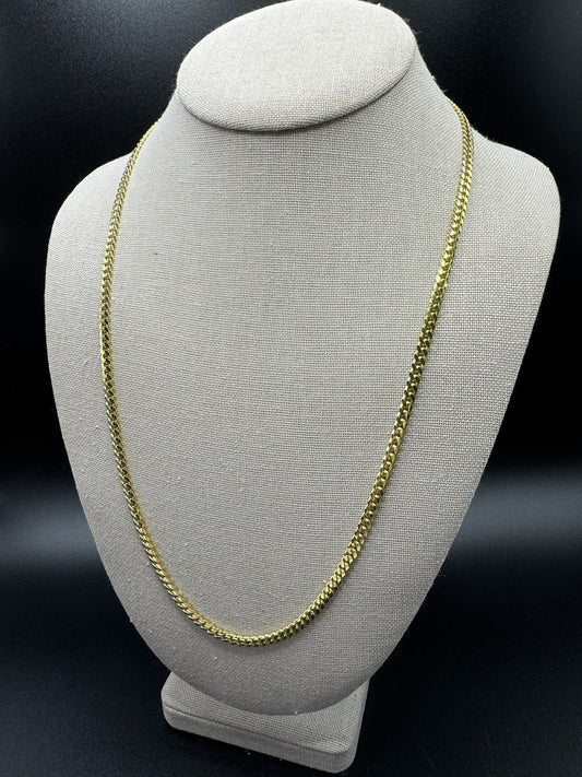 24” 14k Yellow Gold Cuban 4mm 28.2g (lobster clasp)