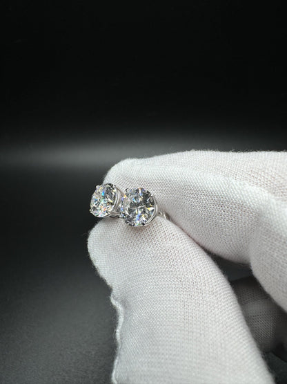 14k White Gold 4ctw D VVS2 Lab Diamond Studs EGL Certified 1.7g