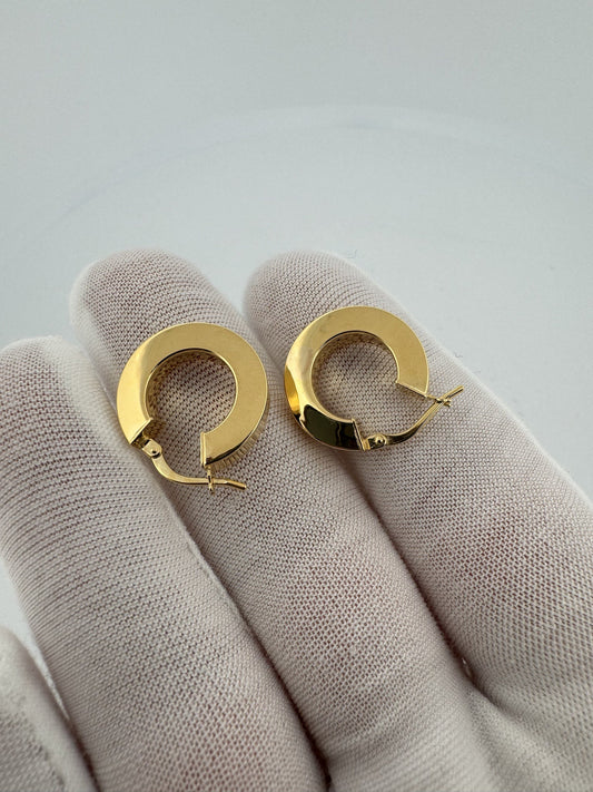 18mm x 4mm 14k Yellow Gold Flat Edge Hoops 2.72g