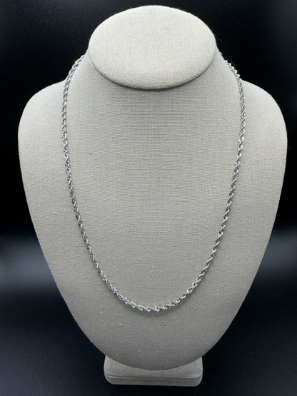 22” 10k White Gold Rope 2.7mm 4.41g