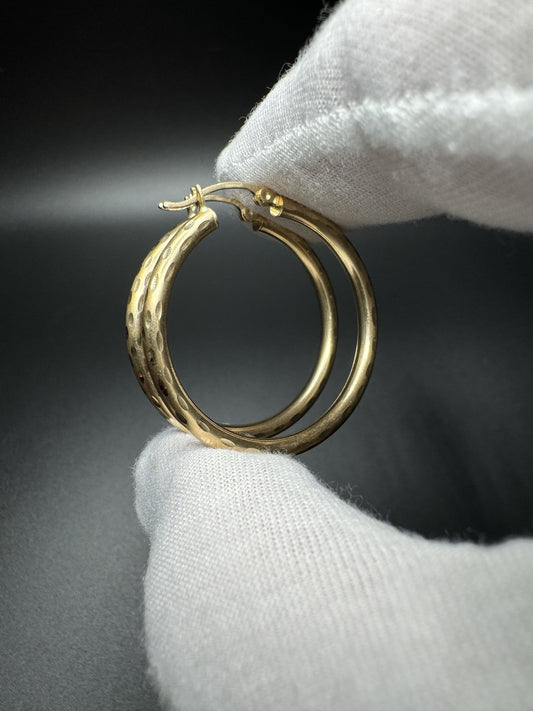 35mm 14k Yellow Gold Fancy Hoops 3.1g
