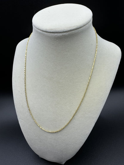 18” 14k Yellow Gold Diamond Cut Fancy Link 1.5mm 2.84g