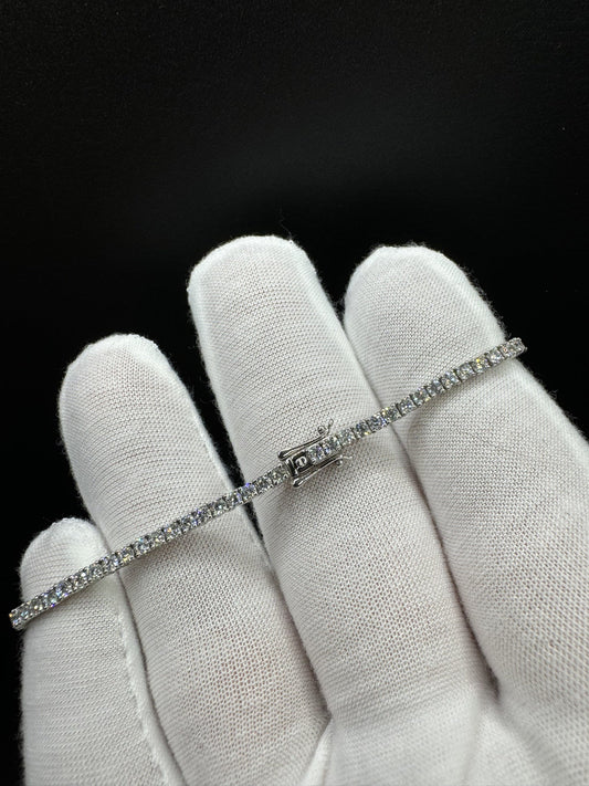 7.25” Platinum 3.5ctw VS/VVS Lab Diamond Tennis Bracelet 2.3mm 11.5g