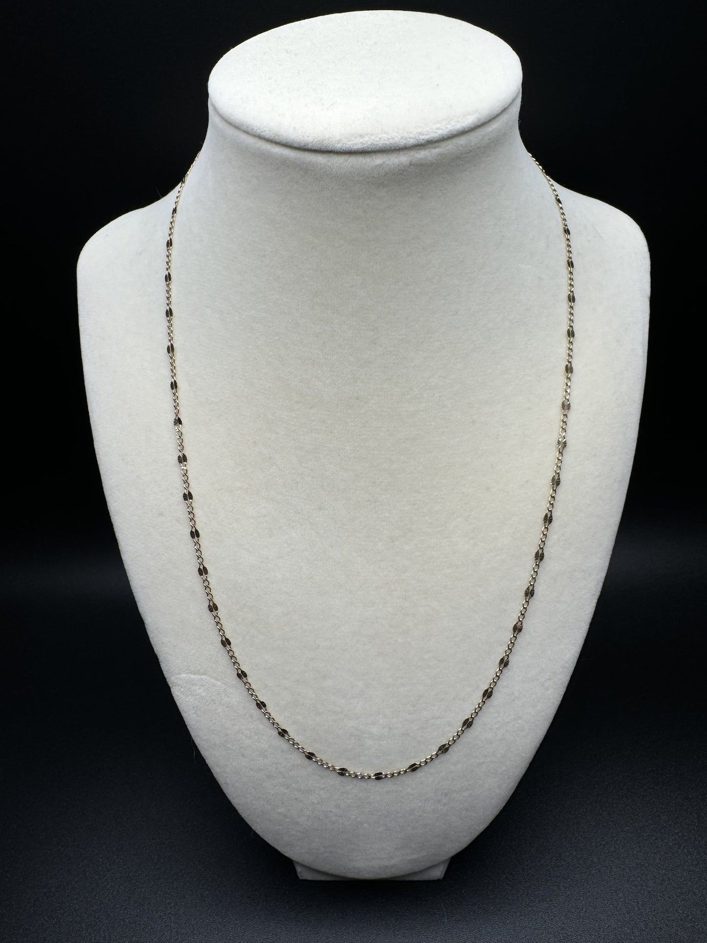 20” 14k Yellow Gold Diamond Cut Fancy Curb Link 2mm 2.3g