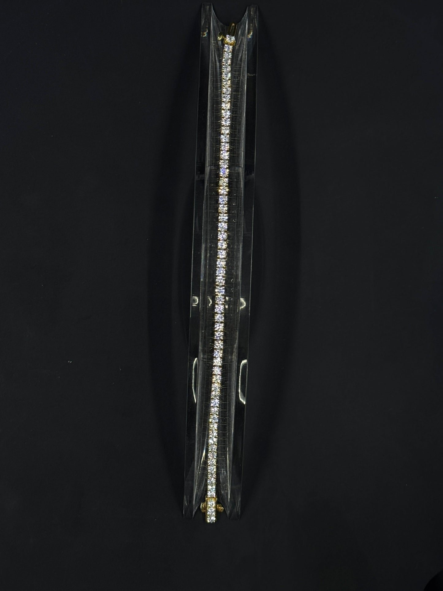 14k Yellow Gold 5ctw Lab-Grown Diamond Tennis Bracelet – 7"