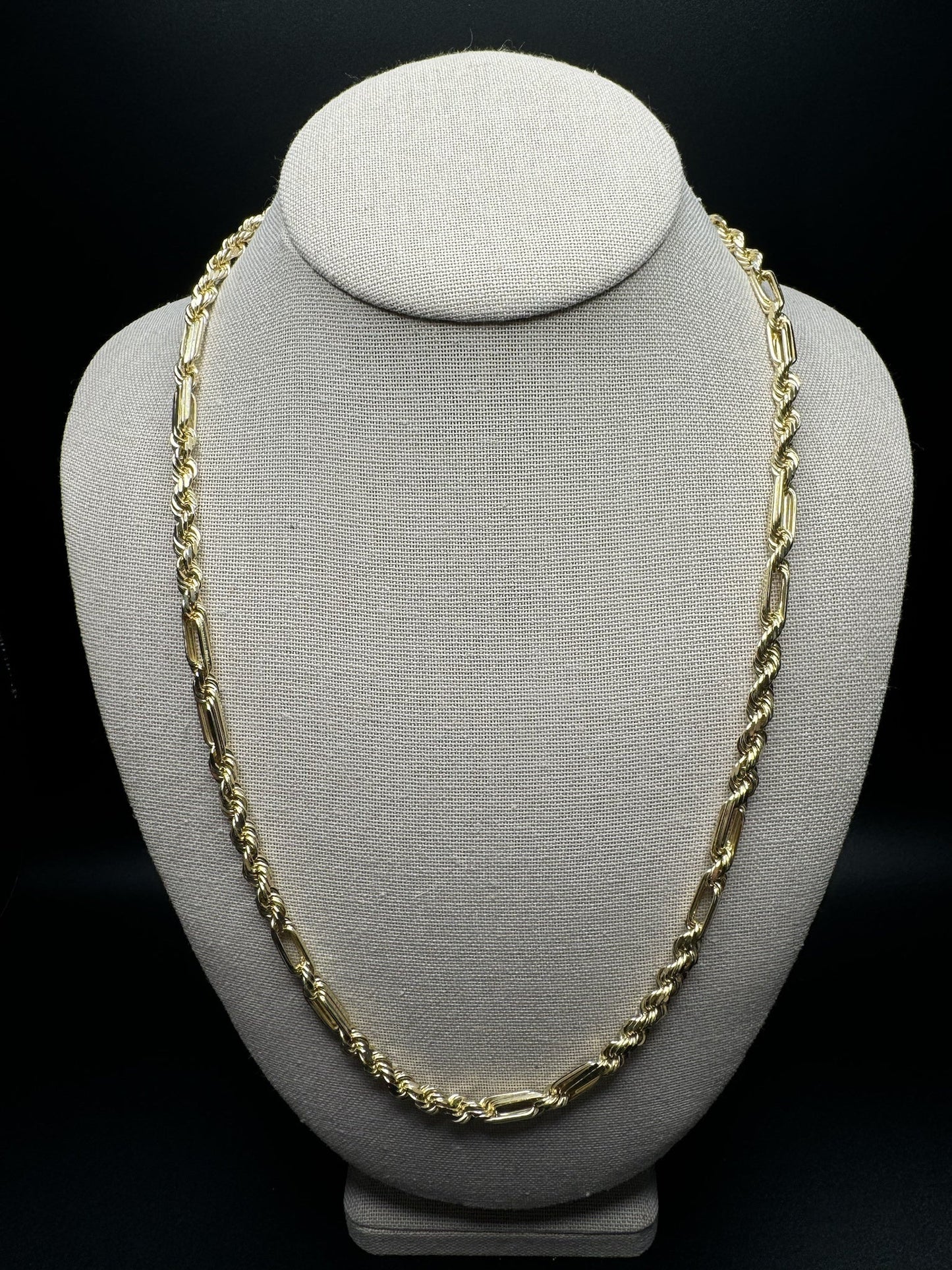 24” 10k Yellow Gold Figarope Milano 5.5mm 47.8g