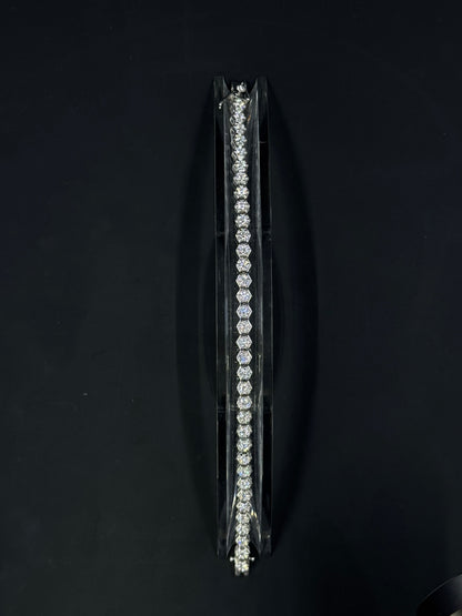 Sterling Silver 5.5ctw Lab-Grown Diamond Hexagonal Tennis Bracelet – 7.25"