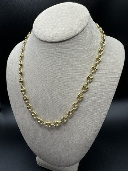 20” 14k Yellow Gold Puff Mariner 8mm 24.23g