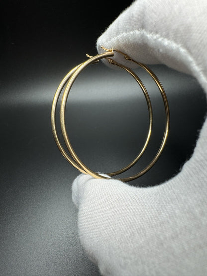 50mm x 2mm 14k Yellow Gold Hoops 3.2g