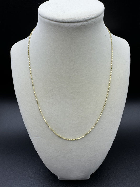 18” 14k Yellow Gold Rope 1.5mm 3.5g