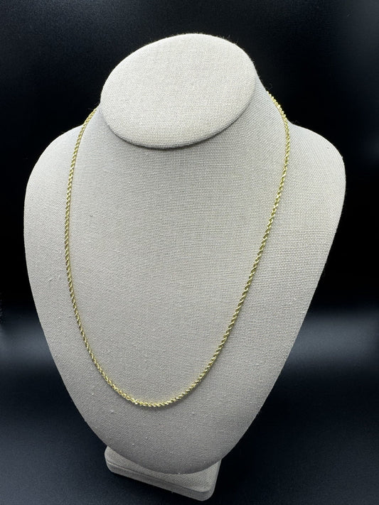 22” 14k Yellow Gold Rope 2mm 8.12g
