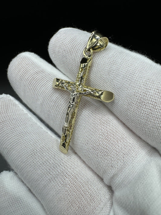2” 14k Yellow Gold Cross/Crucifix 5.6mm Bail 3.51g