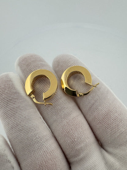 18mm x 4mm 14k Yellow Gold Flat Edge Hoops 2.72g