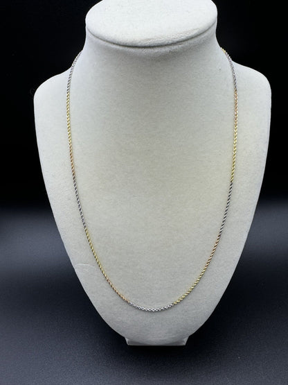20” 10k Yellow Gold Tri-Color Rope 1.5mm 1.53g