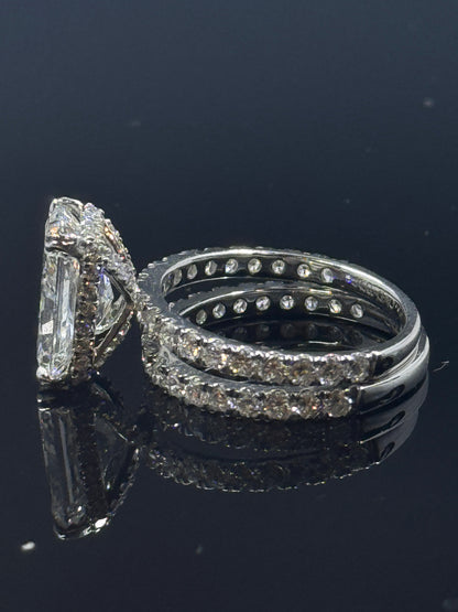 14k White Gold Radiant Diamond Bridal Set – 4.97ctw, Size 7