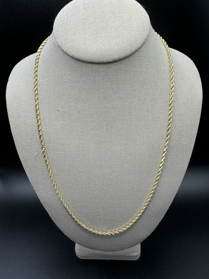 24” 14k Yellow Gold Rope 2.5mm 6.6g