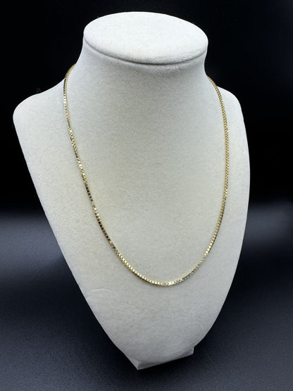18” 14k Yellow Gold Box Chain 1.7mm 9.7g