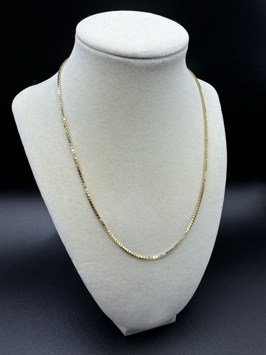 18” 14k Yellow Gold Box Chain 1.7mm 9.7g