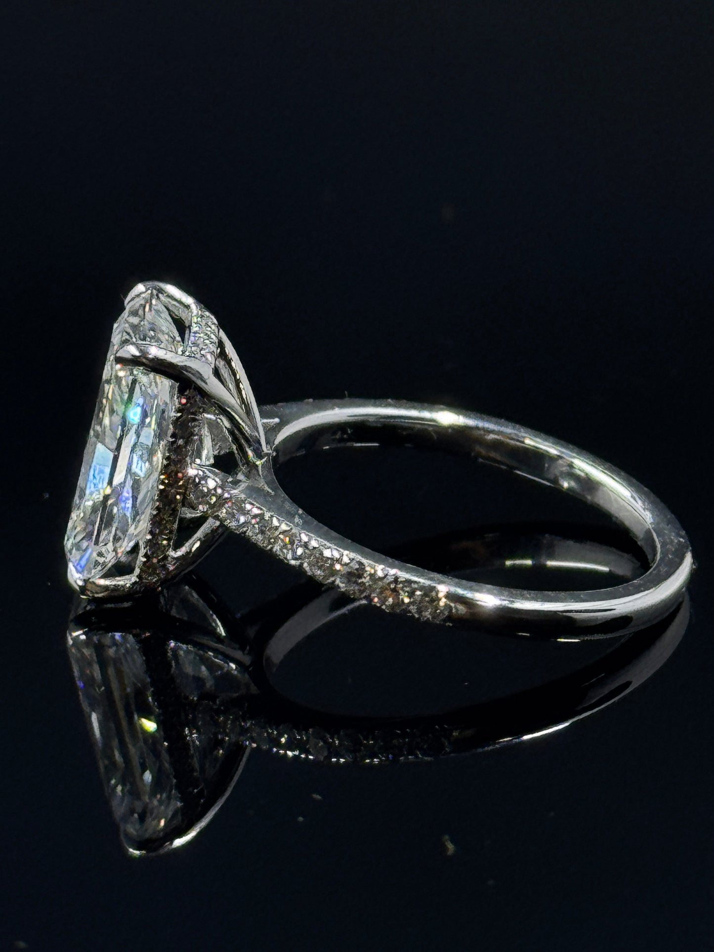 14k White Gold Lissome Radiant Diamond Engagement Ring – 4.84ct, Size 7