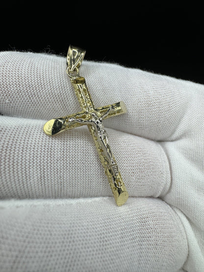 2” 14k Yellow Gold Cross/Crucifix 5.6mm Bail 3.51g