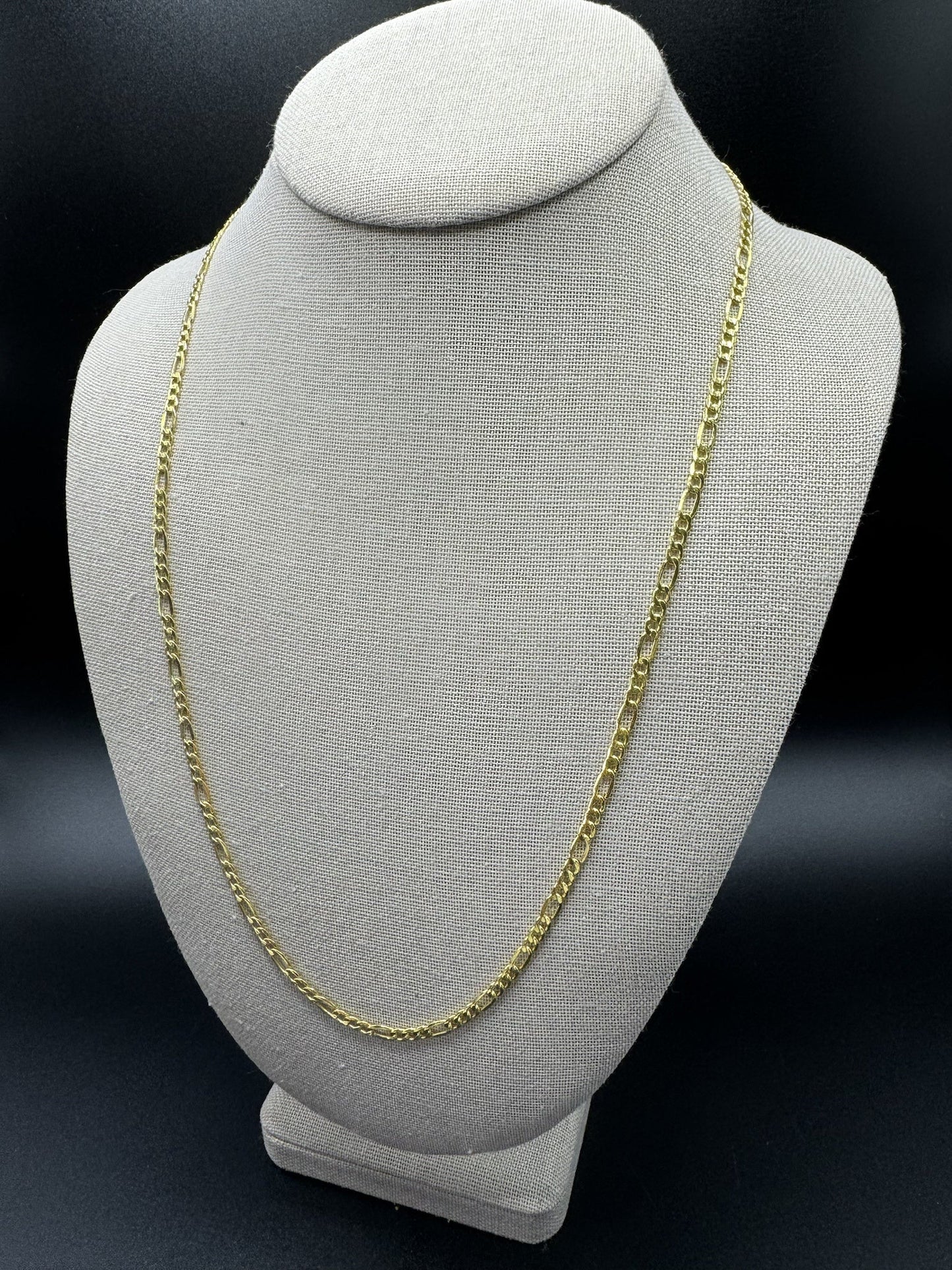 24” 14k Yellow Gold Figaro 3mm 4.6g