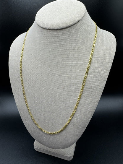 24” 14k Yellow Gold Figaro 3mm 4.6g