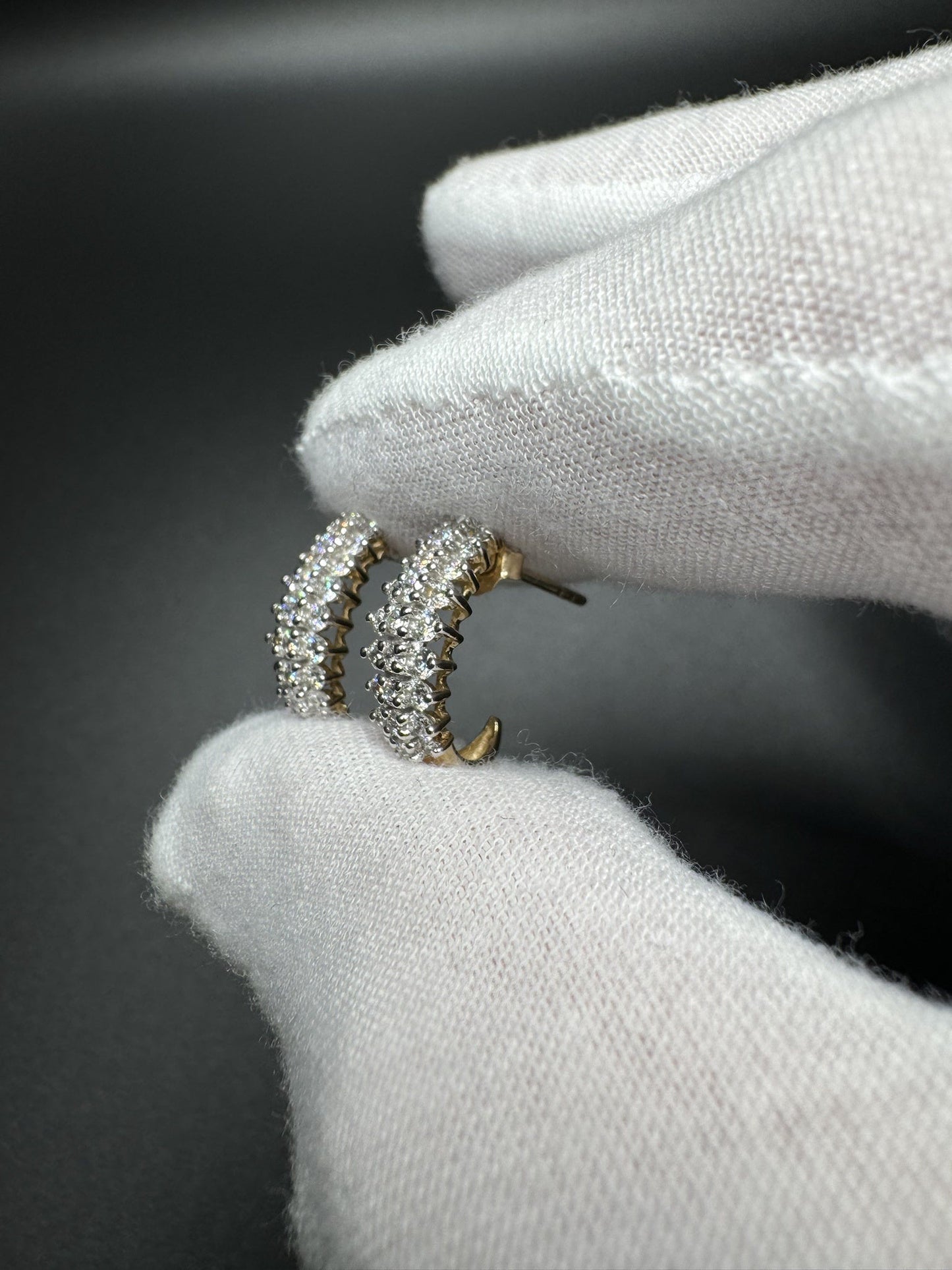 16mm 14k Yellow Gold 1/2ctw VS/VVS Lab Diamond J-Hoops 2.9g