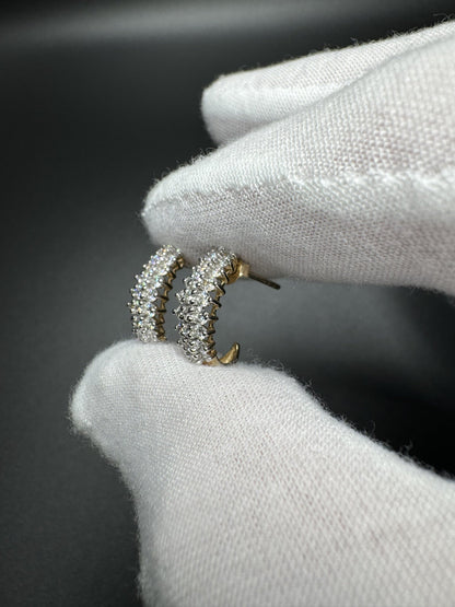 16mm 14k Yellow Gold 1/2ctw VS/VVS Lab Diamond J-Hoops 2.9g