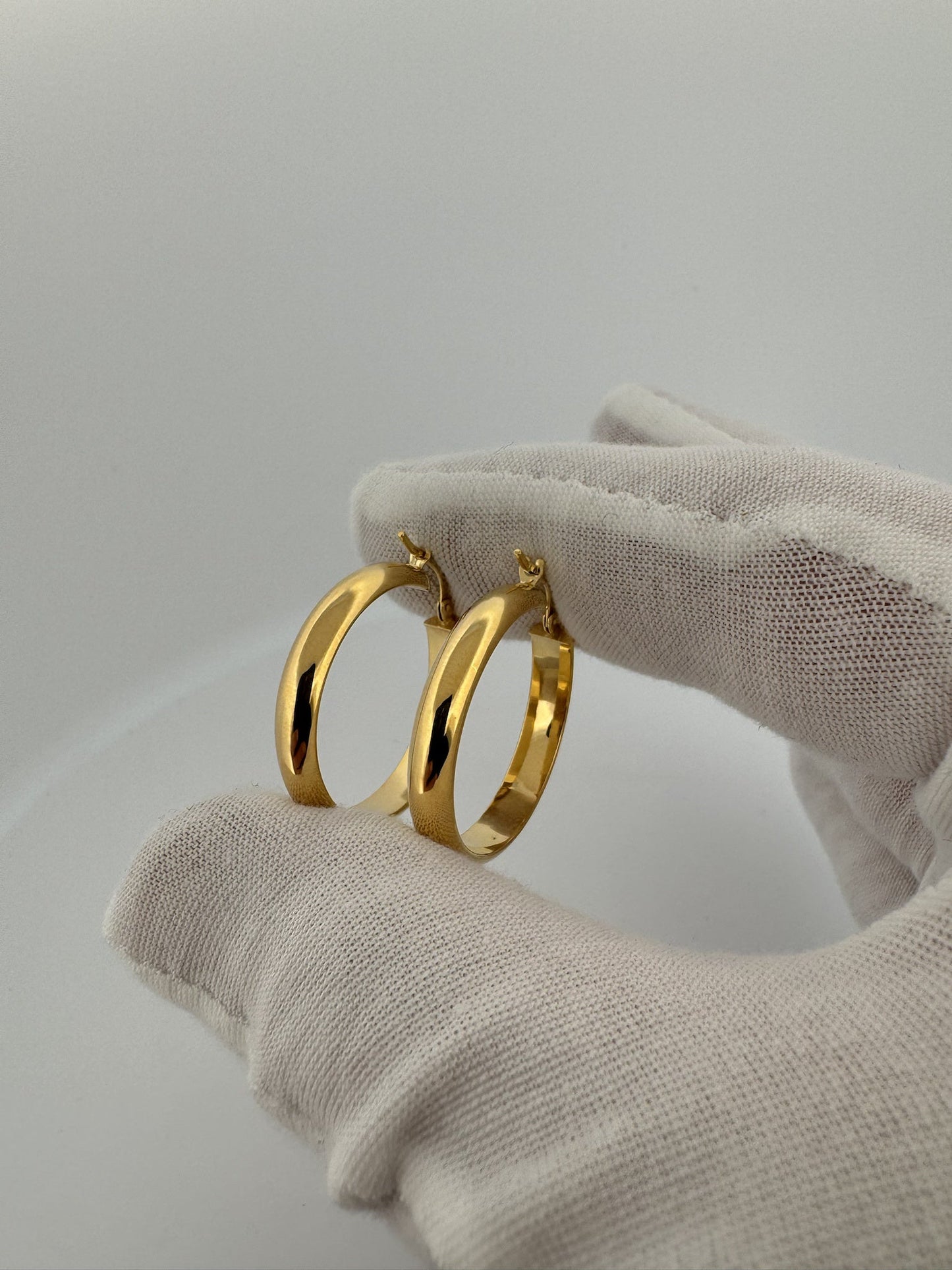 25mm x 5mm 14k Yellow Gold Flat Hoops 2.6g