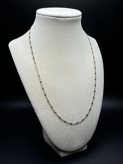 20” 14k Yellow Gold Diamond Cut Fancy Curb Link 2mm 2.3g